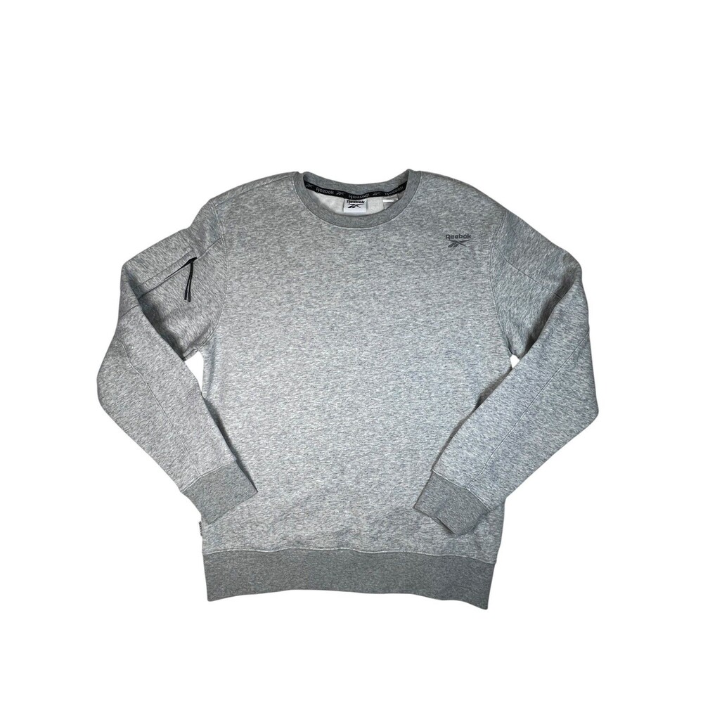 Reebok Gray Crewneck Sweatshirt Athletic Logo Pullover Small Nik